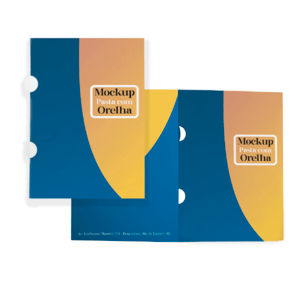 PASTA COM ORELHA  22 x 31cm  Laminação fosca.  