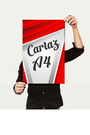 CARTAZ FORMATO A4 (210x297mm) PAPEL COUCHÊ 170G OU 250G    Corte Reto. 