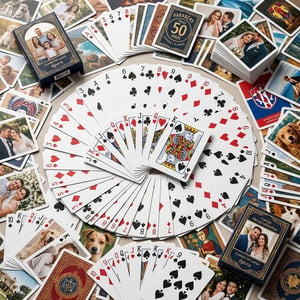 Baralho Personalizado com 54 Cartas em PVC.