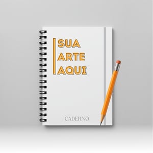 Caderno Personalizado Capa Dura Personalizada 21 x15 cm Miolo impresso preto Laminação na capa Encadernação Wire-o lateral