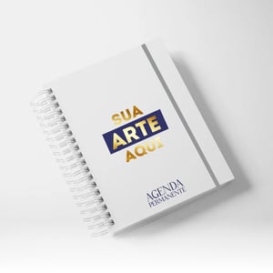 Agenda Personalizada Agenda Permanente 15x21cm Miolo Padrão Impressão Preto Capa Dura Rígida - Personalizável Wire-o 