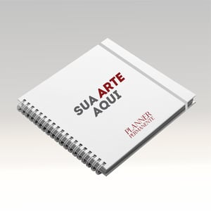 Planner Permanente Capa Dura Rígida - Personalizada 20,5x20,5cm Miolo Padrão Impressão Preto Laminação Fosca Wire-o Planner Permanente