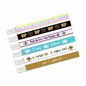 Pulseira Inviolável  | Personalização Colorida Tyvek Cor Branco 2x23cm Impressão Colorida   