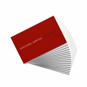 Cartão de Visita Econômico Papel Couchê 250g/m² 9 x 5cm Impresso color - frente  Corte reto 