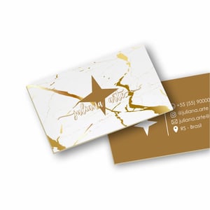 Cartão de Visita Premium Couchê 600g Couchê 600g - Dobro de rigidez 9 x 5cm Impresso color - frente e verso Laminação Prolam Fosca  