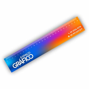 RÉGUA | COLORIDO | 5X27CM Papel Couchê 300g 5x27cm Impresso color - frente Verniz Uv Total Corte reto 