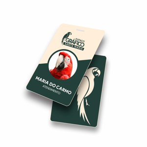 Crachá | PVC PVC 0,76mm 8,6x5,4cm Impresso color  borda arredondada 