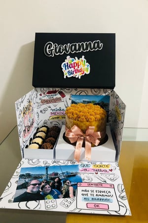 Caixa para Bolo 15 cm com 8 Docinhos – Embalagem Personalizada Premium Fotográfico 230g - dupla camada     