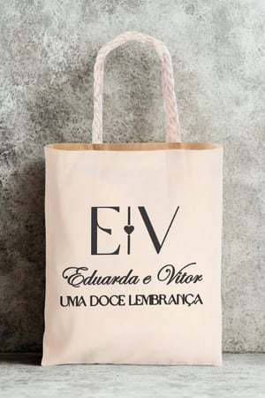 Mini Ecobag Personalizada para Casamento Algodão Cru 16x18cm DTF TEXTIL   
