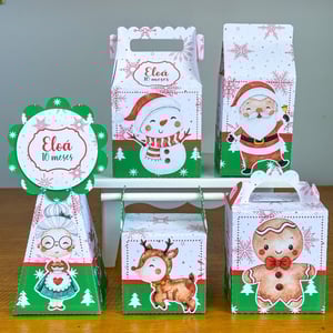 Kit Caixas Personalizadas 3D – Lembrancinhas para Festa (10, 30 ou 50 unidades) Natal Fotográfico 230g     