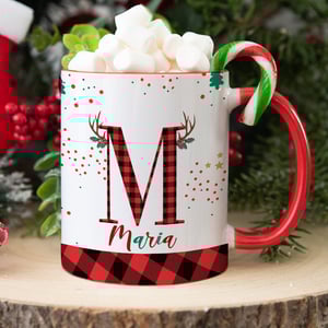 Caneca Personalizada com Alça e Interior Colorido – Adicione o Nome Porcelana  Sublimada   