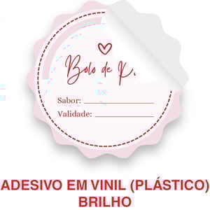 Adesivo Impresso em Vinil Branco Brilho + corte especial Vinil Branco  4x0 Brilho Com Recorte Valor mínimo para compra - R$75,03