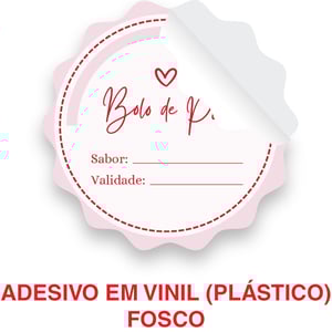 Adesivo impresso em Vinil Branco Fosco + corte especial Vinil Branco 3x3cm 4x0 Fosco Com Recorte Valor mínimo para compra - R$37,63