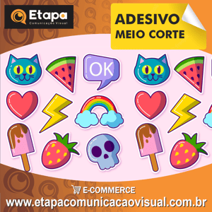 Adesivo com Corte e Contorno TAMANHOS FIXOS