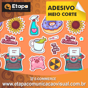 Adesivo fosco  com corte e contorno