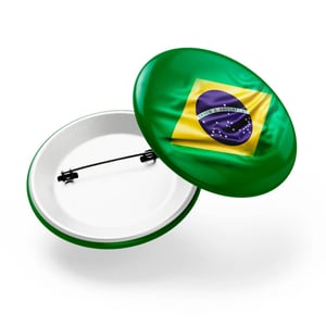 BOTTON PERSONALIZADO broches 44mm Impressão laser Tampa de metal, verso plástico anti-corrosão coberto com película protetora alfinete com ponta protegida