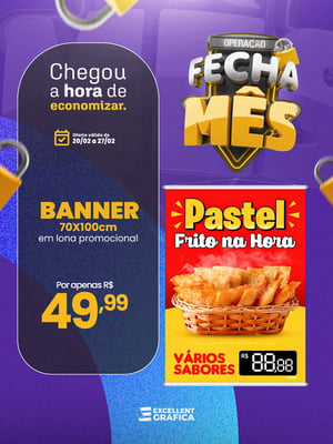 PROMOÇÃO FECHA MÊS FEVEREIRO BANNER 70X100CM - LONA PROMOCIONALL 280G BANNER 70X100CM - LONA PROMOCIONAL 280G    