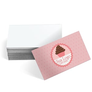 Cartão de Visita Couchê 300g - 4x0 - Sem Laminação/Verniz Couchê 300g 8,8X4,8cm 4x0  Corte Reto 