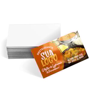 Cartão de Visita Couchê 300g - 4x0 - Verniz UV Total Frente Couchê 300g 8,8X4,8cm 4x0 Verniz UV Total Frente Corte Reto 