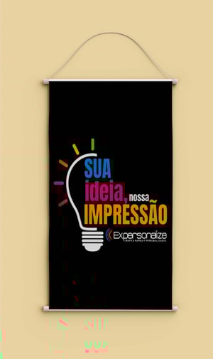 Banner Lona 440G  4x0  Bastão e Corda 