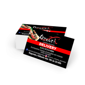 Cartão de Visita 250g Couchê 250g 9x5cm  Verniz UV Frente Corte Reto 