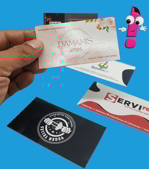 Cartão de visita - Verniz Total Frente - Colorido Frente e Verso