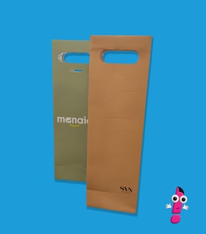 Sacola para bebidas com boca oval - (1 Garrafa) Duplex Supera - Pantone 14x45x10cm 2x0 PANTONE Pantone Laminação Fosca 1 lado | Colagem Sacola 