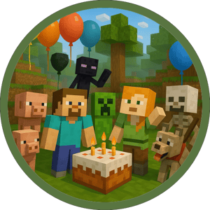 CAPA PAINEL REDONDO MINECRAFT | TECIDO PREMIUM  | VÁRIOS MODELOS - 1.50X1.50M E 50X50CM