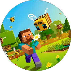 CAPA PAINEL REDONDO MINECRAFT | TECIDO PREMIUM  | VÁRIOS MODELOS - 1.50X1.50M E 50X50CM