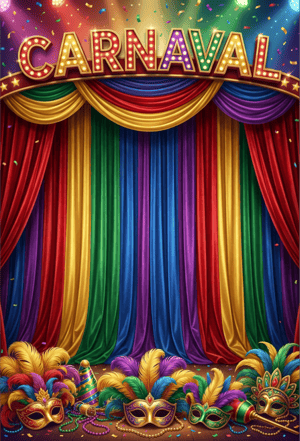 CAPA FUNDO FOTOGRÁFICO VERTICAL CARNAVAL | TECIDO PREMIUM  | VÁRIOS MODELOS - 1.50X2.20M