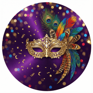 CAPA PAINEL REDONDO CARNAVAL | TECIDO PREMIUM  | VÁRIOS MODELOS - 1.50X1.50M E 50X50CM