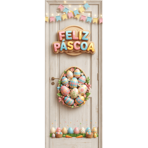 CAPA PAINEL PORTA PÁSCOA COELHO| TECIDO PREMIUM  | VÁRIOS MODELOS - 85cm x 2.10M