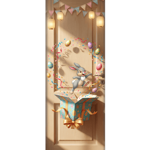 CAPA PAINEL PORTA PÁSCOA COELHO| TECIDO PREMIUM  | VÁRIOS MODELOS - 85cm x 2.10M