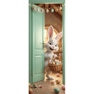 CAPA PAINEL PORTA PÁSCOA COELHO| TECIDO PREMIUM  | VÁRIOS MODELOS - 85cm x 2.10M