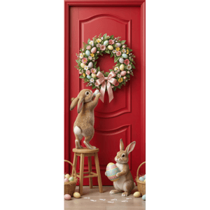 CAPA PAINEL PORTA PÁSCOA COELHO| TECIDO PREMIUM  | VÁRIOS MODELOS - 85cm x 2.10M