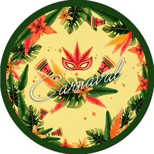 CAPA PAINEL REDONDO CARNAVAL | TECIDO PREMIUM  | VÁRIOS MODELOS - 1.50X1.50M E 50X50CM