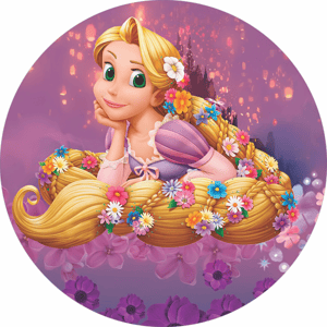CAPA PAINEL REDONDO PRINCESA RAPUNZEL ENROLADOS | TECIDO PREMIUM  | VÁRIOS MODELOS - 1.50X1.50M E 50X50CM