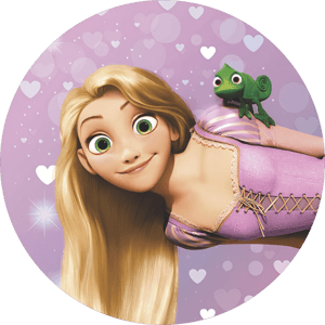 CAPA PAINEL REDONDO PRINCESA RAPUNZEL ENROLADOS | TECIDO PREMIUM  | VÁRIOS MODELOS - 1.50X1.50M E 50X50CM