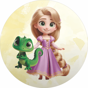 CAPA PAINEL REDONDO PRINCESA RAPUNZEL ENROLADOS | TECIDO PREMIUM  | VÁRIOS MODELOS - 1.50X1.50M E 50X50CM