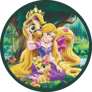 CAPA PAINEL REDONDO PRINCESA RAPUNZEL ENROLADOS | TECIDO PREMIUM  | VÁRIOS MODELOS - 1.50X1.50M E 50X50CM