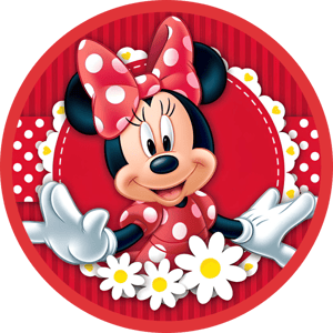 CAPA PAINEL REDONDO MINNIE | TECIDO PREMIUM  | VÁRIOS MODELOS - 1.50X1.50M E 50X50CM