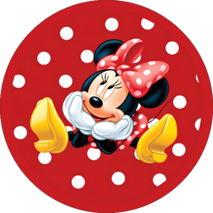 CAPA PAINEL REDONDO MINNIE | TECIDO PREMIUM  | VÁRIOS MODELOS - 1.50X1.50M E 50X50CM