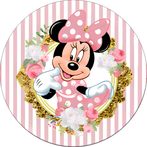 CAPA PAINEL REDONDO MINNIE | TECIDO PREMIUM  | VÁRIOS MODELOS - 1.50X1.50M E 50X50CM