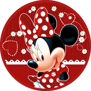 CAPA PAINEL REDONDO MINNIE | TECIDO PREMIUM  | VÁRIOS MODELOS - 1.50X1.50M E 50X50CM