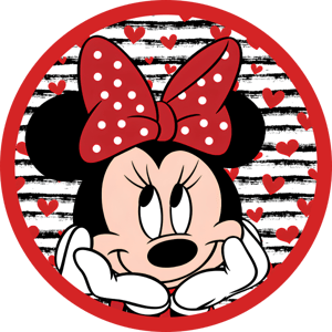 CAPA PAINEL REDONDO MINNIE | TECIDO PREMIUM  | VÁRIOS MODELOS - 1.50X1.50M E 50X50CM
