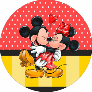 CAPA PAINEL REDONDO MINNIE | TECIDO PREMIUM  | VÁRIOS MODELOS - 1.50X1.50M E 50X50CM