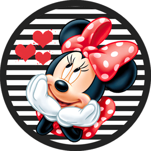 CAPA PAINEL REDONDO MINNIE | TECIDO PREMIUM  | VÁRIOS MODELOS - 1.50X1.50M E 50X50CM