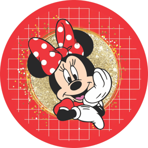 CAPA PAINEL REDONDO MINNIE | TECIDO PREMIUM  | VÁRIOS MODELOS - 1.50X1.50M E 50X50CM