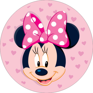 CAPA PAINEL REDONDO MINNIE | TECIDO PREMIUM  | VÁRIOS MODELOS - 1.50X1.50M E 50X50CM
