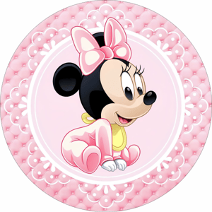 CAPA PAINEL REDONDO MINNIE | TECIDO PREMIUM  | VÁRIOS MODELOS - 1.50X1.50M E 50X50CM
